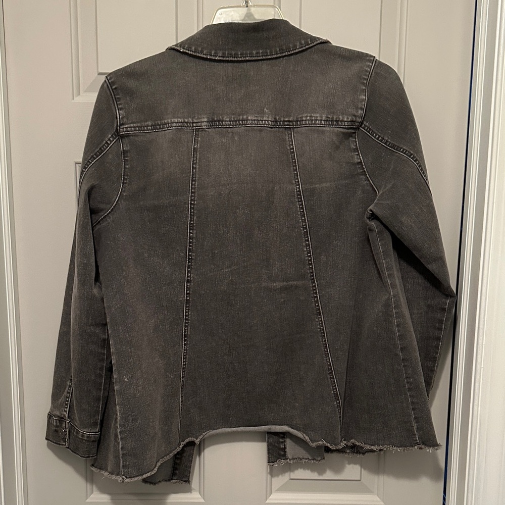 LOGO by Lori Goldstein Charcoal Jean Jacket - Picture 3 of 5